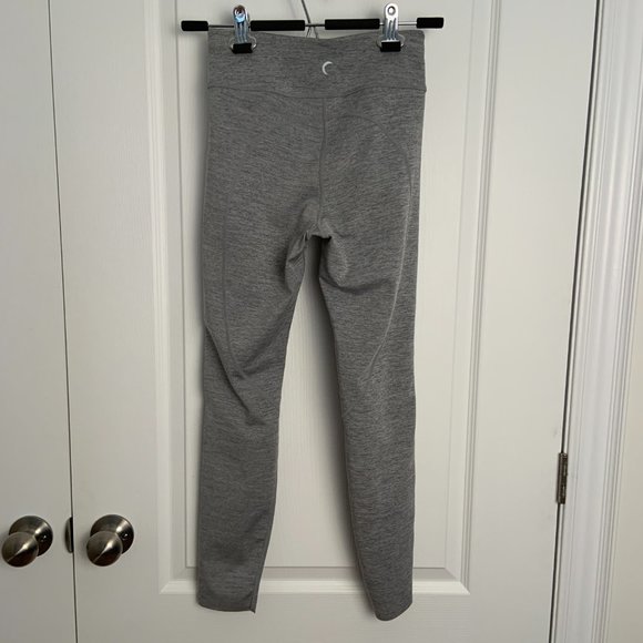 Zyia Grey Neon Yellow Racing Stripe High Rise Luxe Leggings Size 2 - Picture 11 of 13